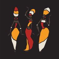 African dancers silhouette set N9