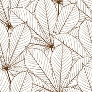 Seamless pattern with autumn leaves in a retro style N2