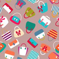 Collection of Retro Woman Bags Seamless Background N6