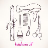 Set with accessories hairdressing