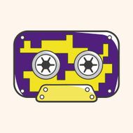 Audiotape theme elements vector eps N10