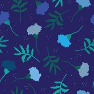 dark blue vintage pattern with marigolds