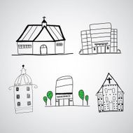 hand drawn buildings N2