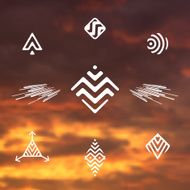 Trendy Vintage abstract Hipster Labels and icons for retro design