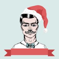Portrait of a hipster Santa and place for your text