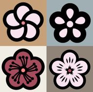 Plum blossom flower pattern symbol