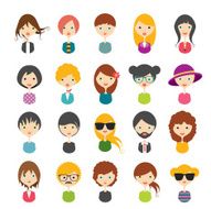 Big set of avatars profile pictures flat icons N10