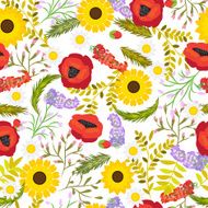 Floral seamless vector background flowers N3