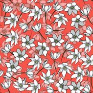 Seamless pattern small flowers transparent petals