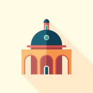 Planetarium flat square icon with long shadows