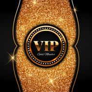 Gold VIP vector illustration on shiny glitter background N3
