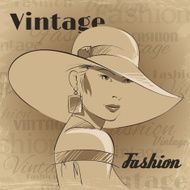 Retro poster of fashion young woman