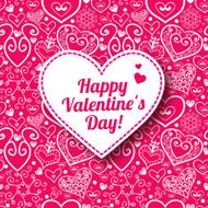 Vector Valentine&#039;s day lacy paper heart greeting card N21