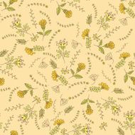 Seamless pattern with yellow flowers N2