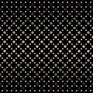 Seamless brown gold white polka dots on black background