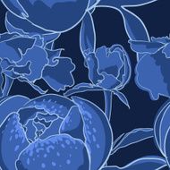Seamless floral background with peonies N22