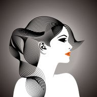 beautiful woman with wavy hair