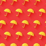 Vector icon of umbrella on red background