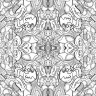 Vector Seamless Monochrome Abstract Pattern N26