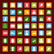 Set icon of men and women fashion clothing accessories