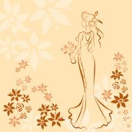 Wedding invitation card with elegant beautiful girl N2