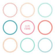 Hand drawn frame of geometric pattern Doodle Design elements N2