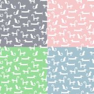 Seamless pattern with funny cats and dogs N3