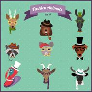 Fashion Hipster Animals set 4
