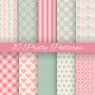 Pretty pastel vector seamless patterns (tiling with swatch) N2