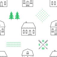 Seamless pattern with country houses N4