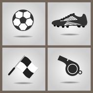 Abstract soccer icons set on gray gradient background