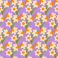 Easter seamless pattern with daffodils