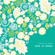 Vector emerald flowerals frame corner pattern background
