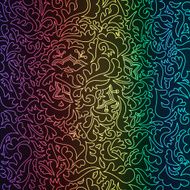 Abstract spectrum floral pattern on black background Vector