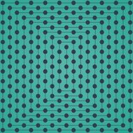 Halftone of gray dots which intersect lines on turquoise background