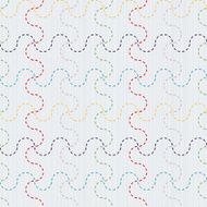 Traditional Japanese Embroidery Ornament with colorful waves Sashiko vector pattern