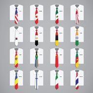 Shirt with necktie in national flags style
