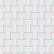 Traditional Japanese Embroidery Ornament with colorful weaving Seamless vector pattern