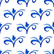 Seamless pattern with Dutch ornaments (Deflt blue style) N9