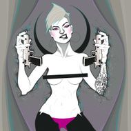 Portrait of a lady with guns N2