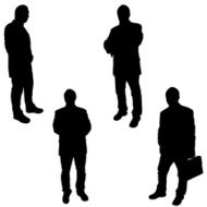 Vector silhouette of a businessman N5