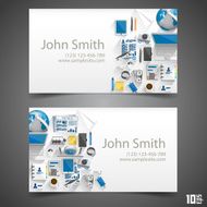 Flat icons on cards N2