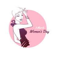 Happy Women Day pink background N3