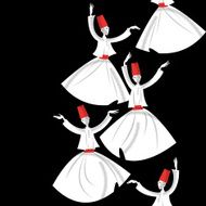 Whirling Dervishes Seamless background pattern N3