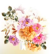 Beautiful bouquet of flowers for design