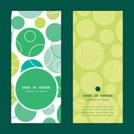Vector abstract green circles vertical round frame pattern invitation greeting N3