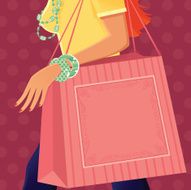 Young woman out shopping