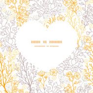 Vector magical floral heart silhouette pattern frame N2