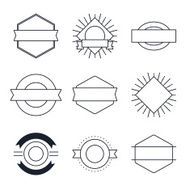 Set of vintage style elements for labels empty templates