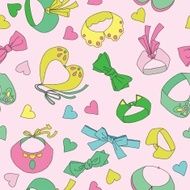 Cute seamless pattern with collars and bow ties